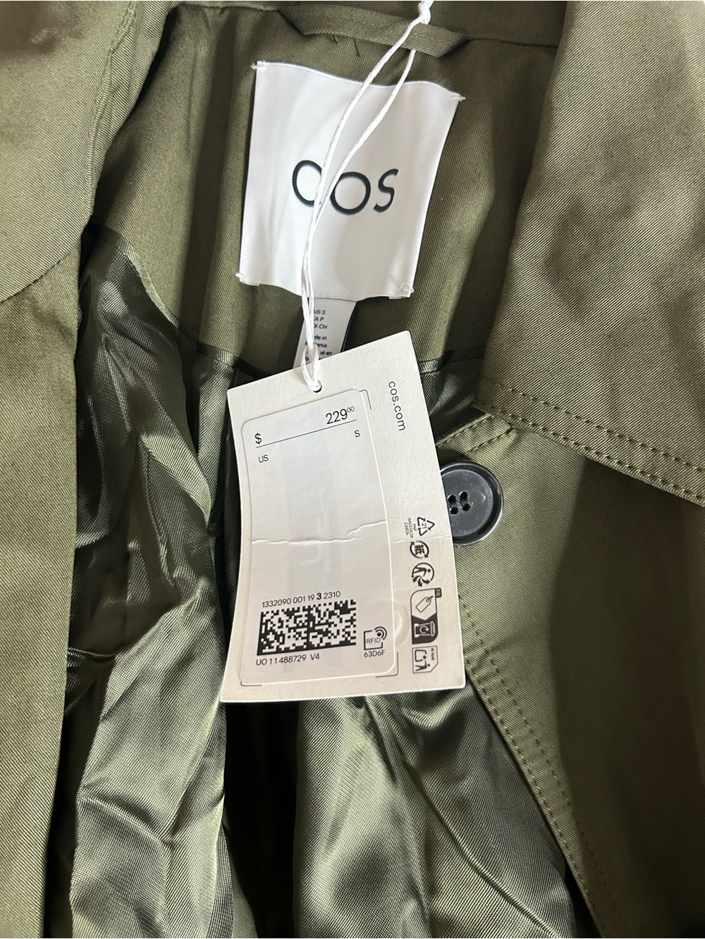 NWT (size small) COS A-LINE COTTON-TWILL JACKET - Picture 6 of 8